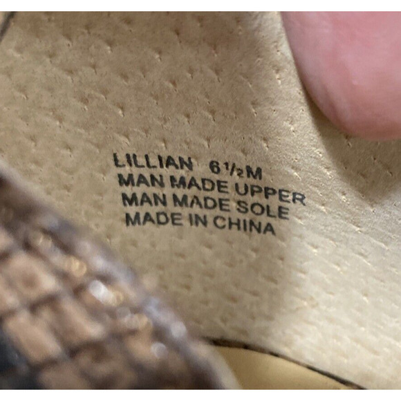 Kaari Blue Lillian Ankle Strap High Heel Pumps Brown Faux Snakeskin Sexy US 6.5M - Picture 9 of 11